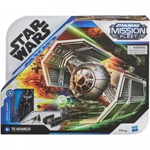 Image of Hasbro Star Wars Mission Fleet Stellar Class Darth Vader TIE Advanced Action Figure