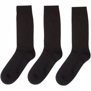Image of Pringle 3 Pack Plain Socks - Black