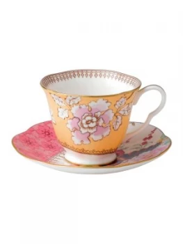 Image of Wedgwood Butterfly bloom teacup and saucer Yellow