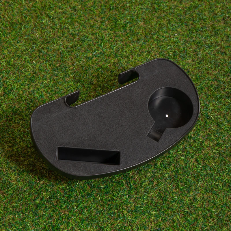 Image of Black Plastic Cupholder Side Tray for Garden Gravity Chairs