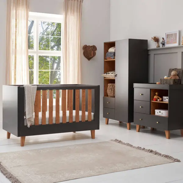 Image of Tutti Bambini Como 3 Piece Room Set - Slate Grey / Rosewood