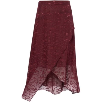 Image of Label Lab Asymetric burnout skirt - Berry
