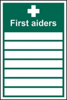 Image of First Aiders__ Sign, Rigid 1mm PVC Board
