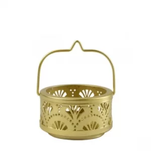 Image of Small Gold Metal Cut Out Candle Holder