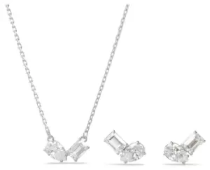 Image of Swarovski 5665829 Mesmera Earring and Necklace Set Rhodium Jewellery