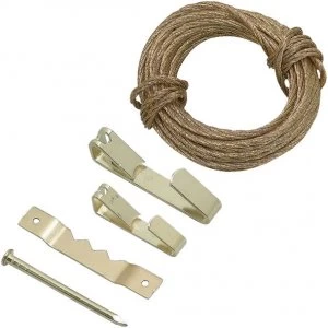Image of Wickes Picture Hanging Kit Brass