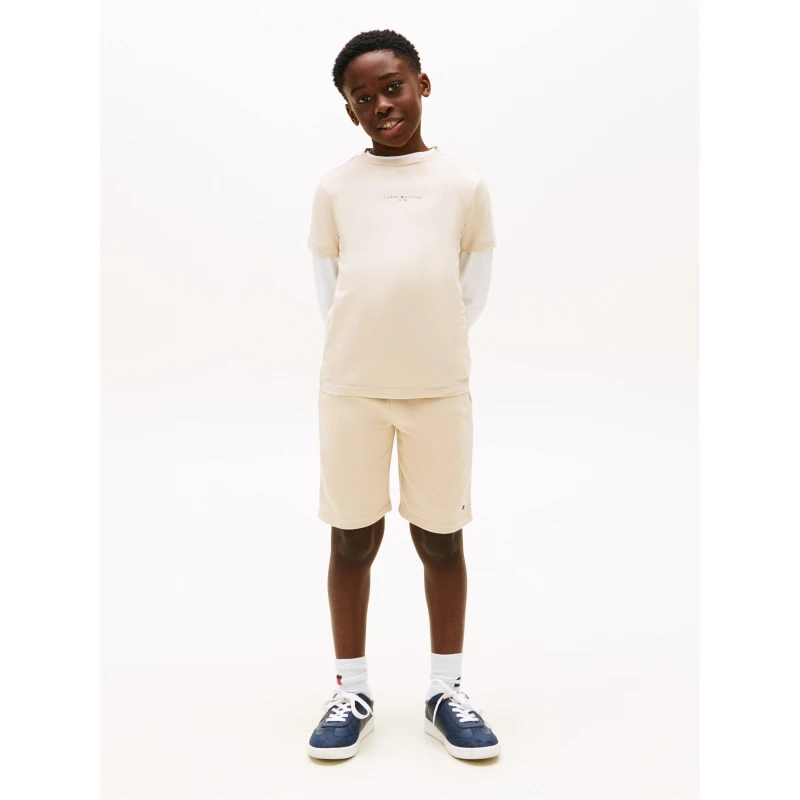 Image of Tommy Hilfiger Tommy Tee Short Set Jn62 Beige ACI male 8Y