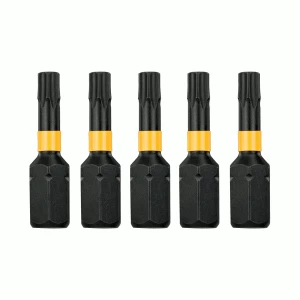 Image of DEWALT Torx Extreme Impact Torsion Screwdriver Bit T25 25mm Pack of 5