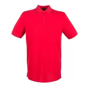 Image of Henbury Mens Modern Fit Cotton Pique Polo Shirt (S) (Classic Red)