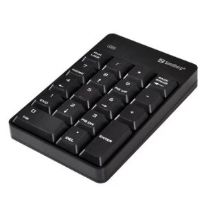 Image of Sandberg Wireless Numeric Keypad, 2.4GHz, Nano USB, 5 Year Warranty