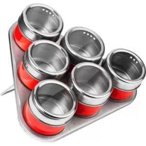 Image of Red Spice Jars Triangular Tray - Premier Housewares