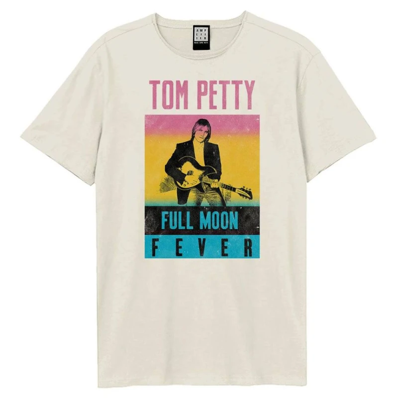 Image of Amplified Mens Full Moon Fever Tom Petty & The Heartbreakers T-Shirt in Cream Size: XS Cream Male XS