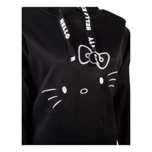 Image of Hello Kitty - Hello Kitty Side Buttons Womens Small Hoodie - Black