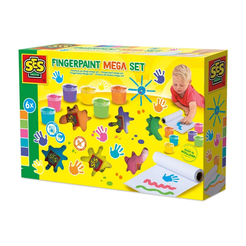 Image of SES Creative Fingerpaint mega set 6 colours x 110 mL Multi unisex One Size