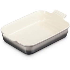 Image of Le Creuset Stoneware Large Heritage Rectangular Roasting Dish - 32cm - Flint