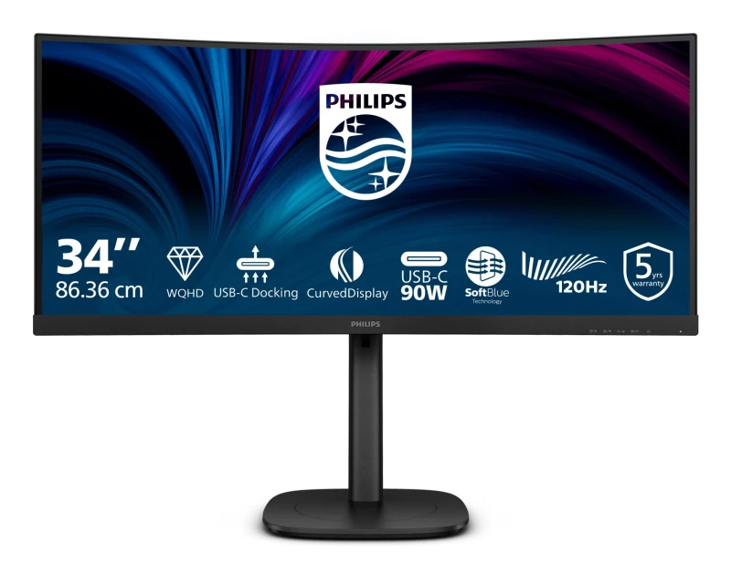 Image of Philips 3000 series 34B2U3600C/00 computer monitor 86.4cm (34") 3440 x 1440 pixels Wide Quad HD LCD Black 34B2U3600C/00