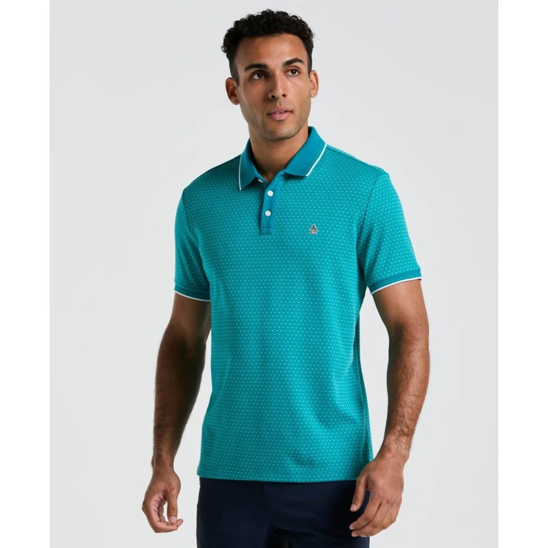 Image of Original Penguin Mini Jacquard Polo Shirt Teal male S