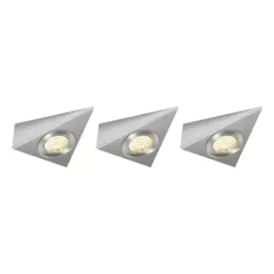 Image of NxtGen Georgia Triangle LED Under Cabinet Light 1.8W (3 Pack) Warm White 65° Brushed Nickel