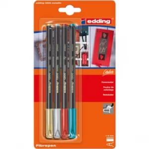 Image of Edding 4-1200-4-1999 Felt Tips e-1200 Metallic Assorted