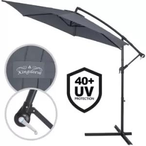 Image of Garden Sun Parasol 3m Sunshade Patio Hanging Umbrella Canopy Banana Cantilever Anthracite