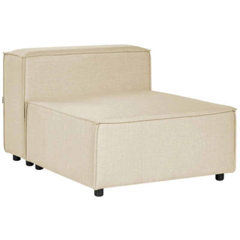 Image of Beliani 1-Seat Section Aprica Faux Linen Beige