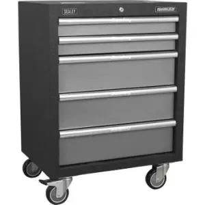 Image of 650mm Modular 5 Drawer Mobile Cabinet - Ball Bearing Slides - Swivel Castors