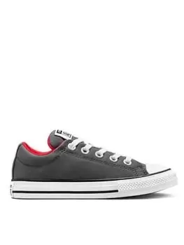Image of Converse Chuck Taylor All Star Street Easy On Childrens Ox Trainers, Grey/Red, Size 11