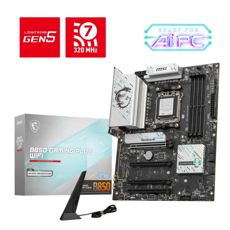 Image of MSI B850 GAMING PLUS WIFI AMD Ryzen AM5 DDR5 ATX Motherboard