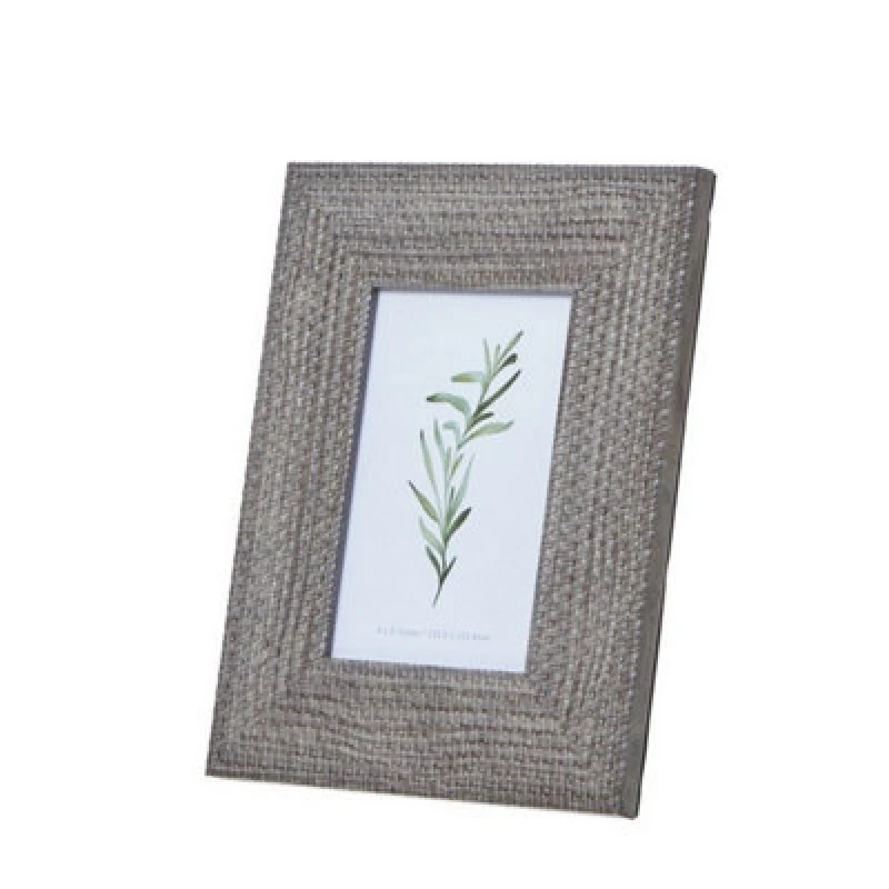 Image of Hill Interiors Woven Photo Frame 4 X 6 - Wood - L1 X W19 X H24cm - Grey