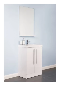 Image of Vitalise White 600mm Vanity Unit & Basin with FREE Mirror