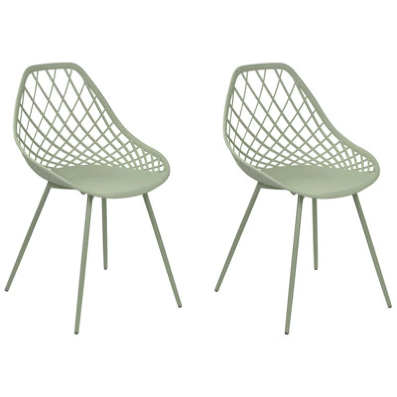 Image of Beliani Set Of 2 Dining Chairs Canton Ii Green