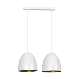 Image of Lenox White/Gold Bar Pendant Ceiling Light 2x E27