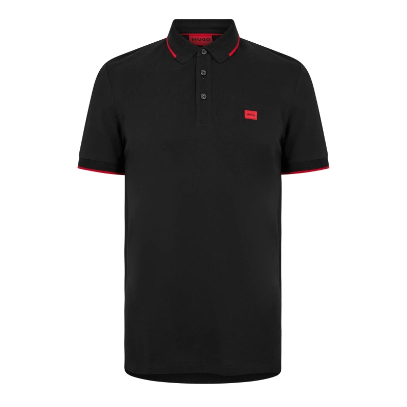 Image of Hugo Mens Short-Sleeve Polo Shirt Black male XL