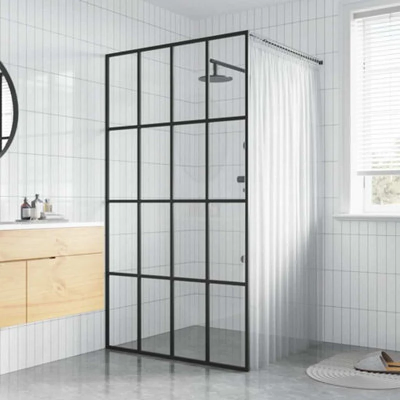 Image of Vidaxl Walk-In Shower Screen Clear Tempered Glass 100X195 Cm