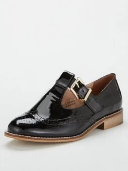 Image of Office Fop Patent Mary Jane Flat Shoes - Black