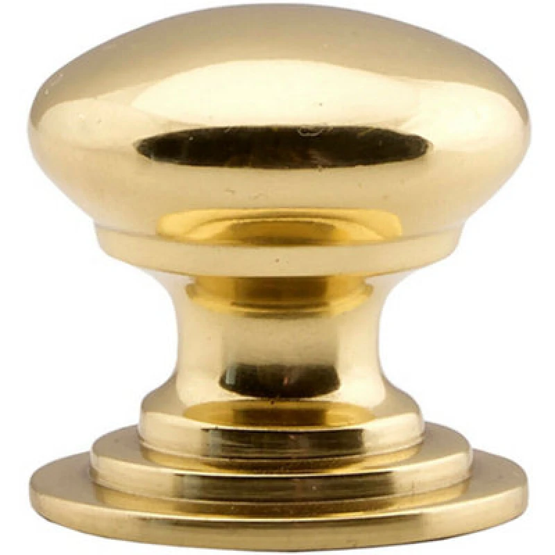 Image of Loops Victorian Round Cupboard Door Knob 38mm Dia Polished Brass Cabinet Handle Metallics unisex