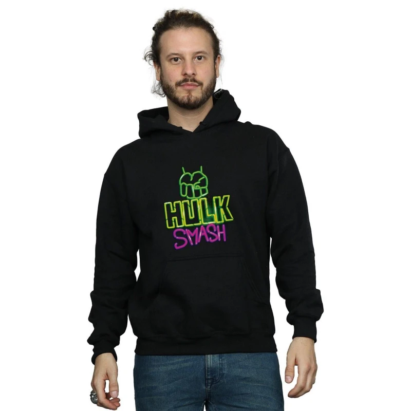 Image of Marvel Marvel Men Hulk Smash Hoodie in Black Size: Small Black S Male 5059276835507