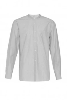 Image of Mens French Connection Jeans Zepher Grandad Collared Shirt Grey Marl