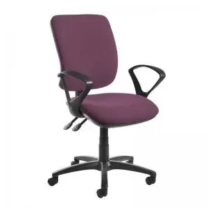 Image of Senza high back operator chair with fixed arms - Bridgetown Purple
