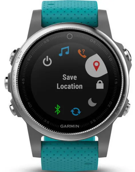 Image of Garmin Watch Fenix 5S Silver Turquoise Band - LCD GMN-113