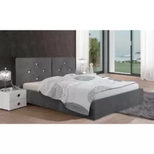 Image of Cubana Bed Small Double Plush Velvet Grey