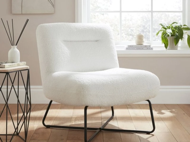 Image of GFW Willow Cream Boucle Fabric Accent Chair