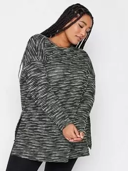 Image of Yours Yours Contrast Trim Ls Top, Black, Size 16, Women