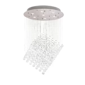 Image of Colorado Ceiling Cluster Pendant Diamond 7 Light Polished Chrome, Crystal