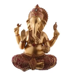 Image of Red and Gold Ganesh Figurine