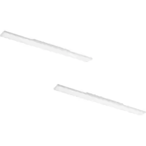 Image of 2 PACK Wall / Ceiling Light White 1200mm Slim Strip Panel 20W LED 4000K