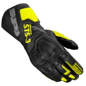 Image of Spidi Sts-3 Black Fluo Yellow Motorcycle Gloves S