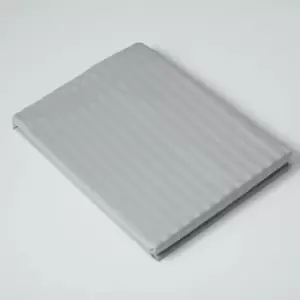 Image of Belledorm - 540 Thread Count Satin Stripe Flat Sheet (Double) (Platinum) - Platinum