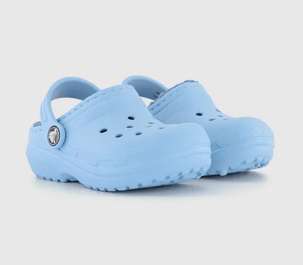 Image of Crocs Kids Classic Lined Toddler Clogs Blue Calcite, 5infant