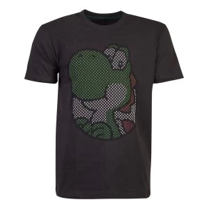 Image of Nintendo - Yoshi Rubber Print Mens Medium T-Shirt - Black